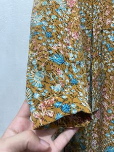 Korean Floral Print Tiered Dress