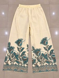 Cream Floral Print Kurta Set with Palazzo