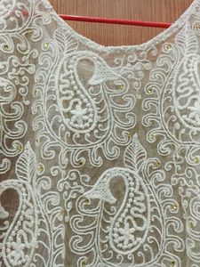 White Chikenkari Kurti
