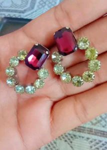 Stunning Gemstone Hoop Earrings