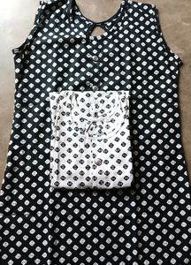 New Black Sleeveless Kurti