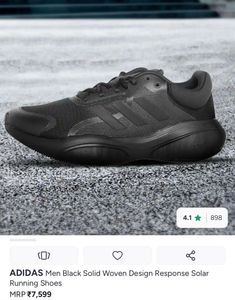 Adidas Black Response Solar Running Shoes