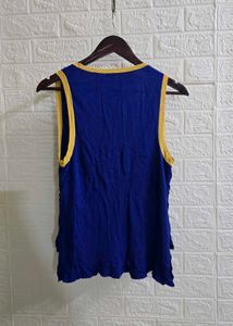 Blue V-Neck Tank Top