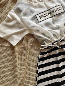Striped Korean Mini Dress with Top