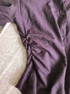 Cinched Waist Button-Up Blouse