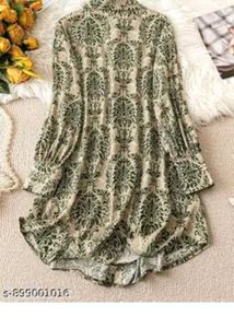 Elegant Damask Print Tunic Top