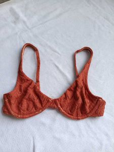 Chic Textured Terracotta Bikini Top