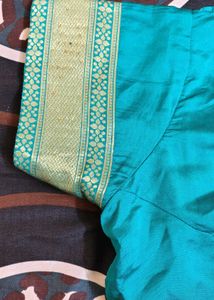 Elegant Teal Brocade Saree