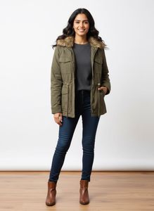 H&M Jacket Coat Divided H&M Hunter Green Hooded Ja