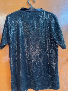 Sparkling Sequin V-Neck Top