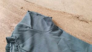 Chic Teal Pleated Button-Up Dress
