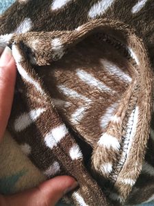 Cozy Brown Leaf Print fleece Pajama Pants