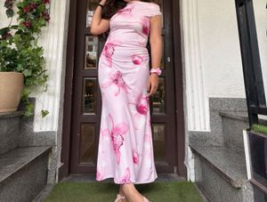 Light Pink Floral Maxi Dress