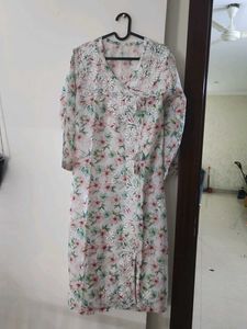 Floral Print Chikankari Embroidered Kurta