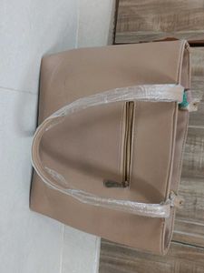 Beige Quilted Tote Bag
