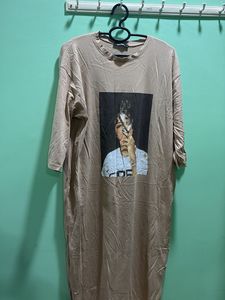 Graphic Print Oversized Tunic Top