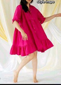 Chic Pink Tiered Mini Dress🌷🍒