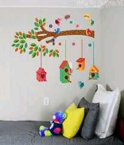 'Bird House on A Branch Wall Sticker ( PVC Vinyl )