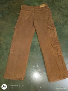 y2k rust light wash brown denim cargo jeans baggy