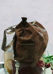 Brown Suede Shoulder Bag