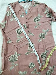 Dusty Pink Rose Print L Kurta