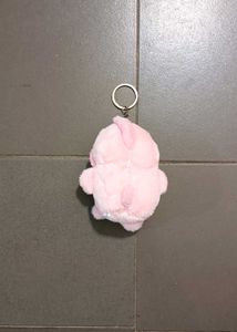 Cute Pink Plush Keychain