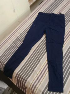 Navy Blue Straight Fit Trousers