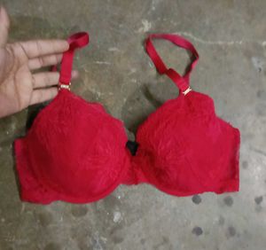 Red Lace Padded Bra