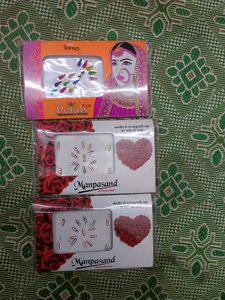 3 Bindi Sets - Traditional Forehead Decoration