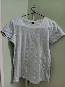 Cute Floral Embroidered Top