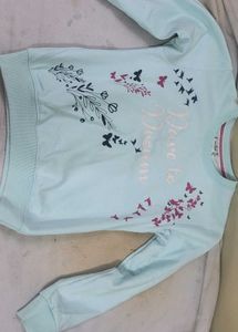 Cute Light Blue Graphic Sweatshirt