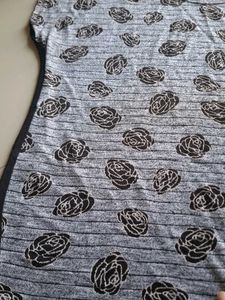 Grey Floral Print Top