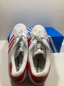 Adidas Superstar White Red Stripes Sneakers