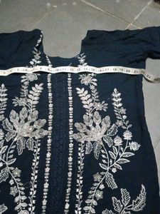 Embroidere navy blue Kurta Set