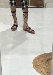 Completely New Strappy Black Flats