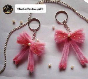 Adorable Pink Bow Keychain any one