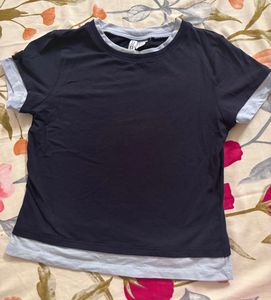 Navy Blue Layered T-Shirt