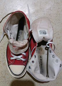 Red High-Top Converse Sneakers