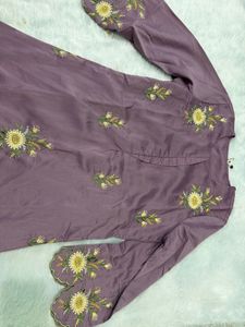 silk embroidered kurta pant set