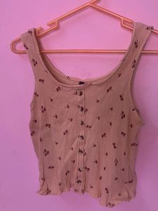 Floral Ribbed Tank Top