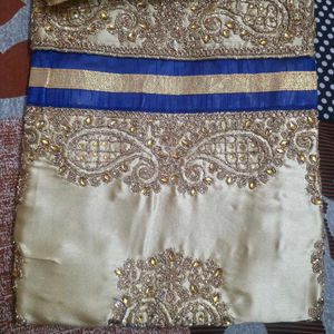 Stone zari and embroidery work Dress Material