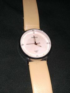 Stylish Cream Strap Watch ( Not Working)