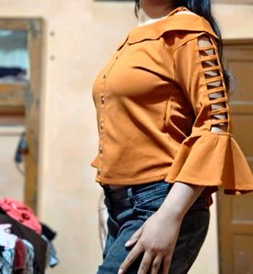 Off-Shoulder Brown Top