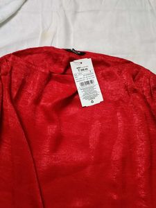 Shein Red Shiny Top