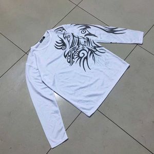 Men's White Tribal Print Long Sleeve Shirt