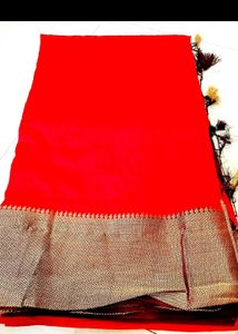 Red silk sarees with tailour stiched blouse