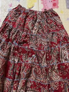 Boho Paisley Print Tiered Maxi Skirt