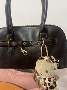 savana Chic Brown Handbag with Hello Kitty Charm