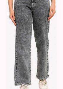 Grey Wide Leg Jeans