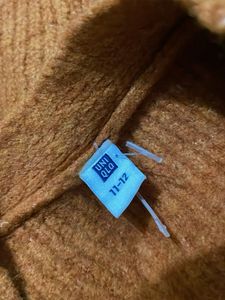 UNIQLO Orange Knit Button-Up Cardigan